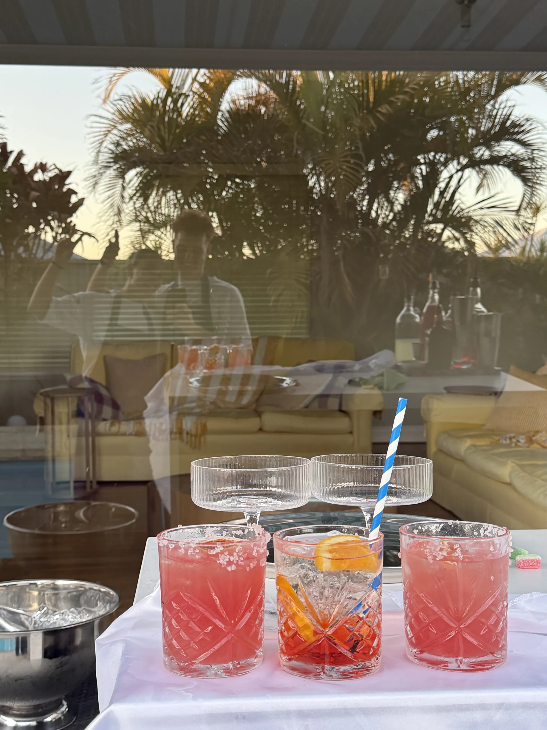 Freshly mixed Roaming Rhythm cocktails ready for guests