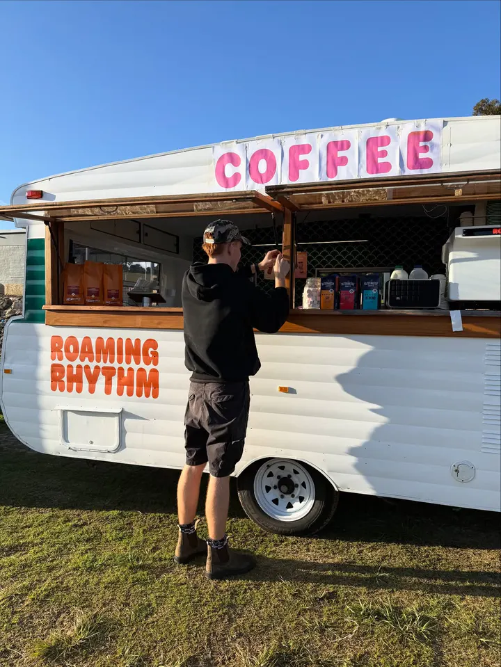 Fresh coffee served by Roaming Rhythm