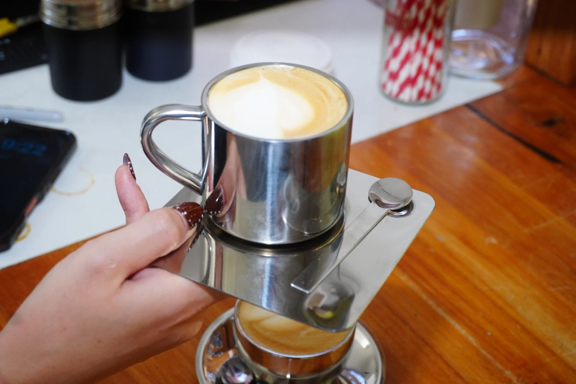 Coffee being prepared at Roaming Rhythm