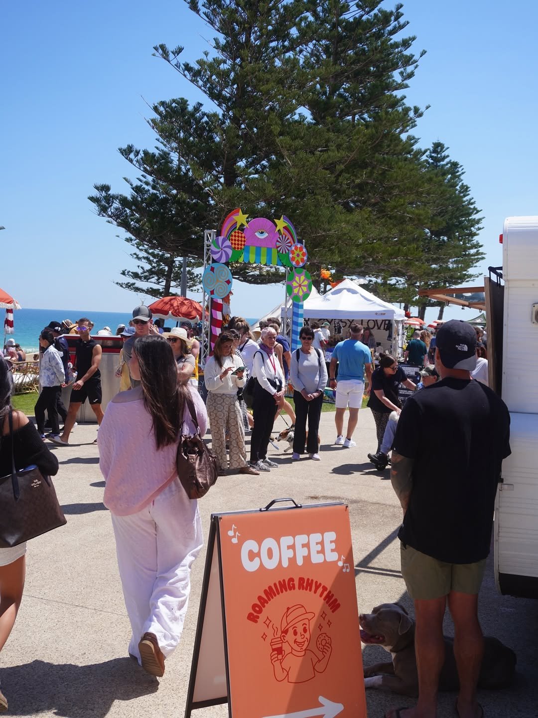 Roaming Rhythm coffee van serving guests at an outdoor market
