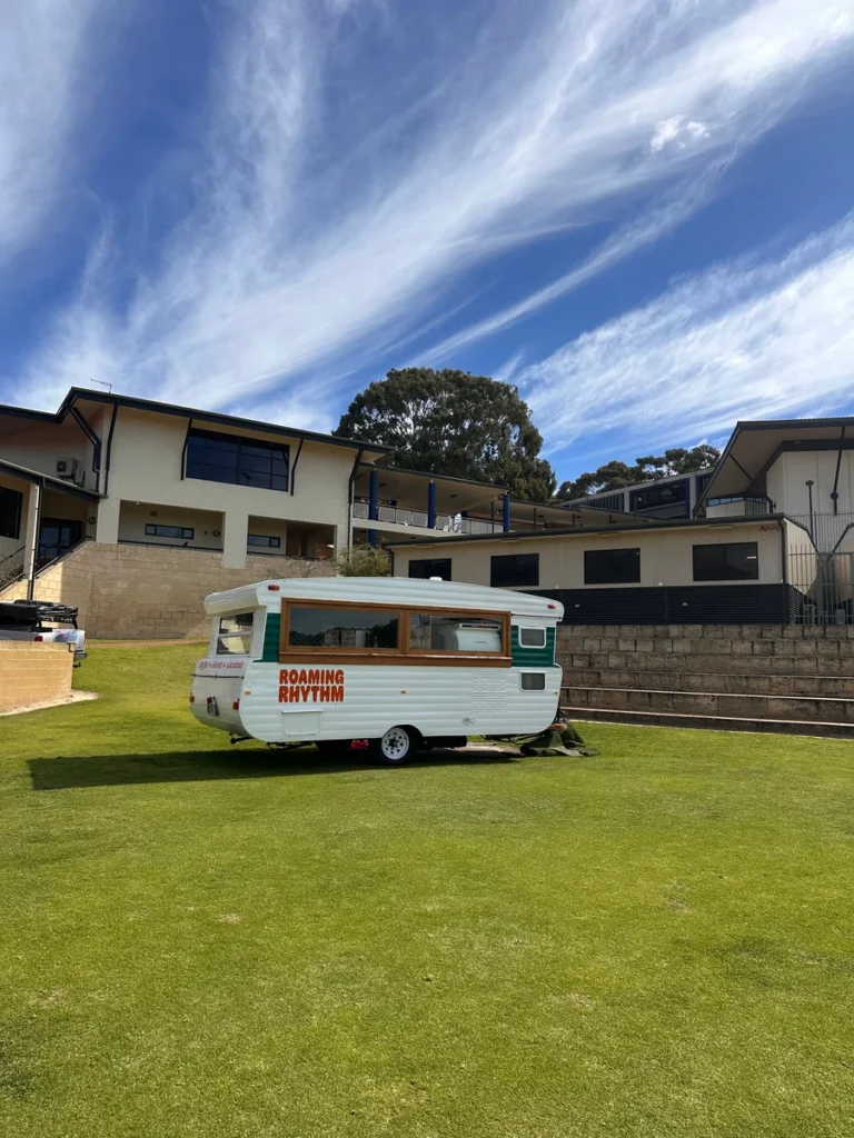 The vintage caravan before becoming Roaming Rhythm